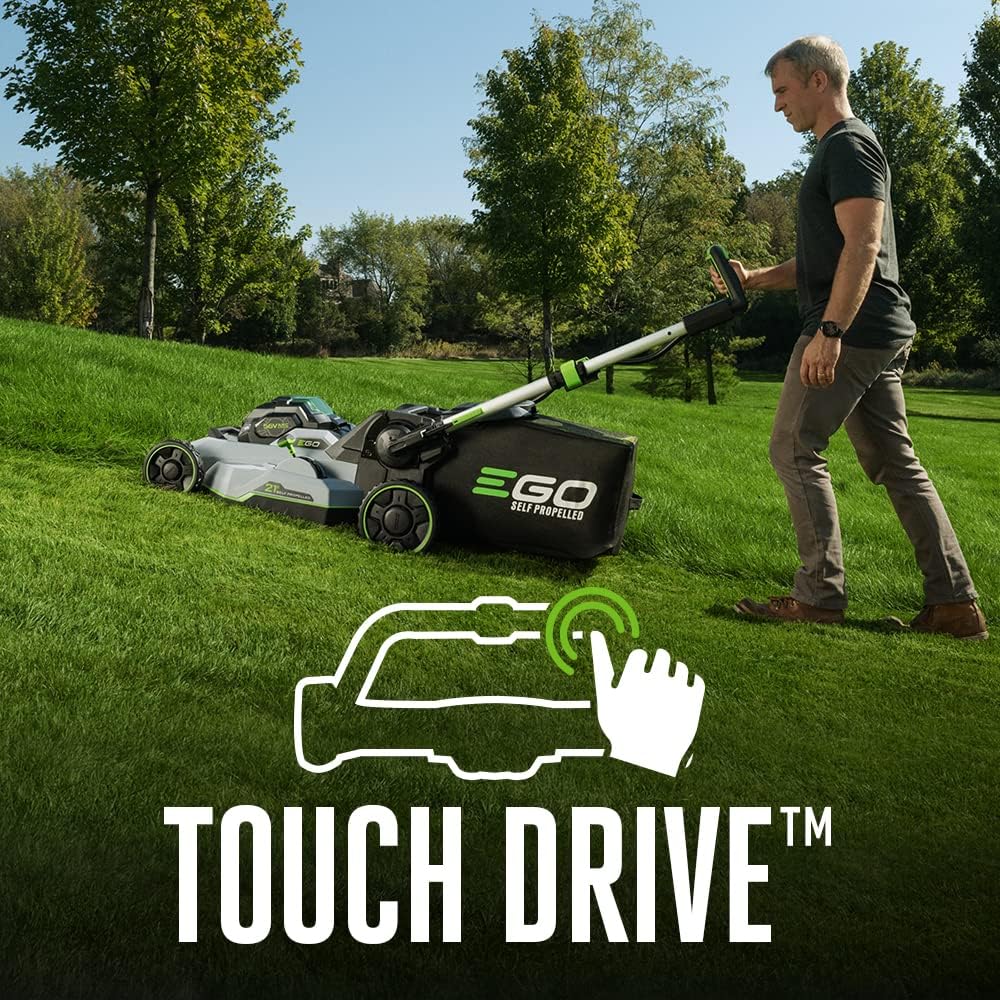 EGO POWER+ Electric Lawn Mower  Self-Propelled Cordless with Select Cut and Touch Drive  Includes (2) 56V 6.0Ah Batteries and Rapid Charger - LM2134SP-2