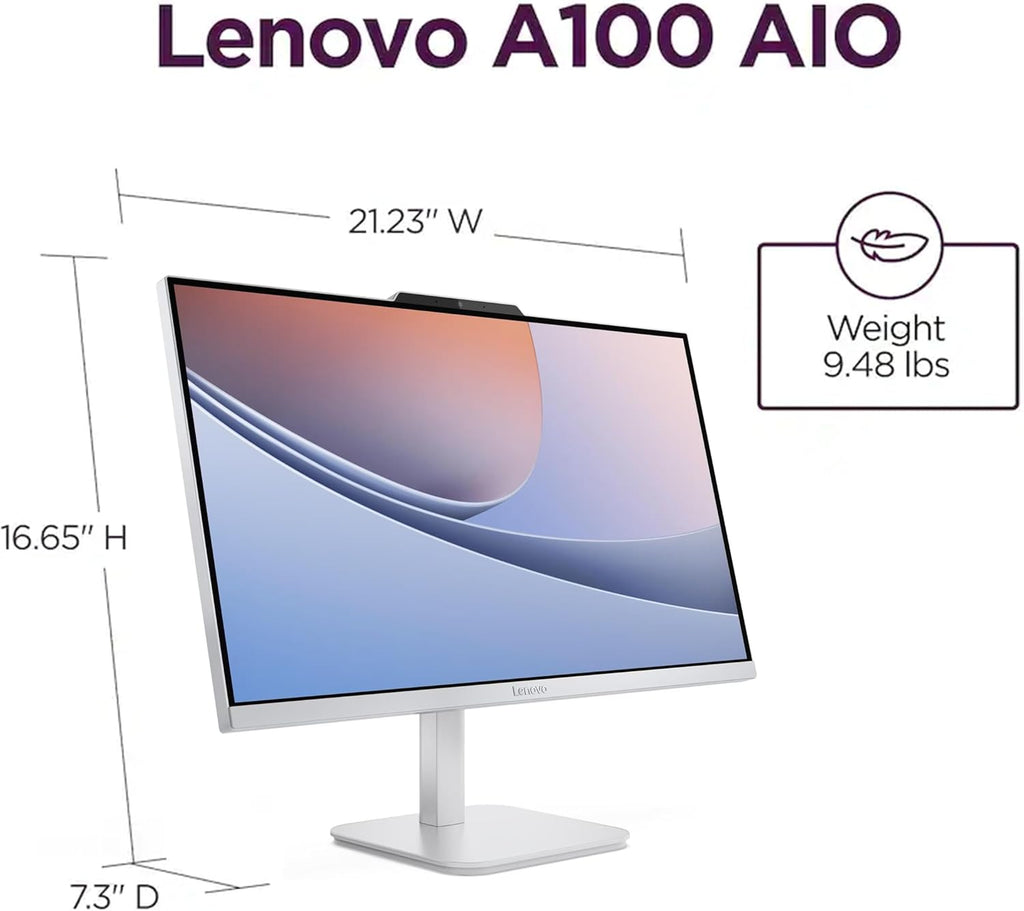Lenovo 24" FHD All-in-One Desktop Computer for Home & Office  Intel Processor  16GB RAM  256GB PCIe SSD  HDMI  WiFi 6  Bluetooth 5.2  Business AIO  Vent-Hear  Wireless Keyboard & Mouse  Windows 11