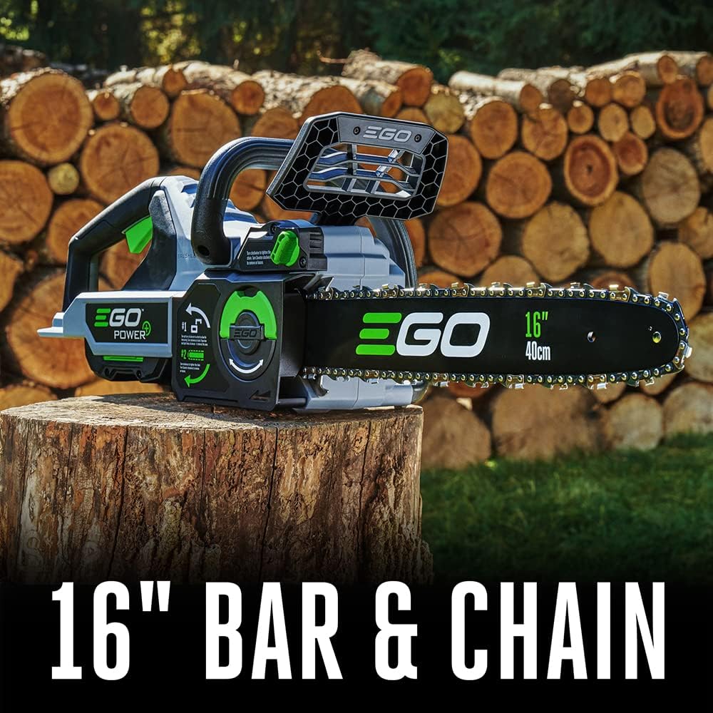 EGO POWER+ Chain Saw  16” Battery Powered Chainsaw  Electric Cordless  Includes 56V 2.5Ah Battery and Charger – CS1611