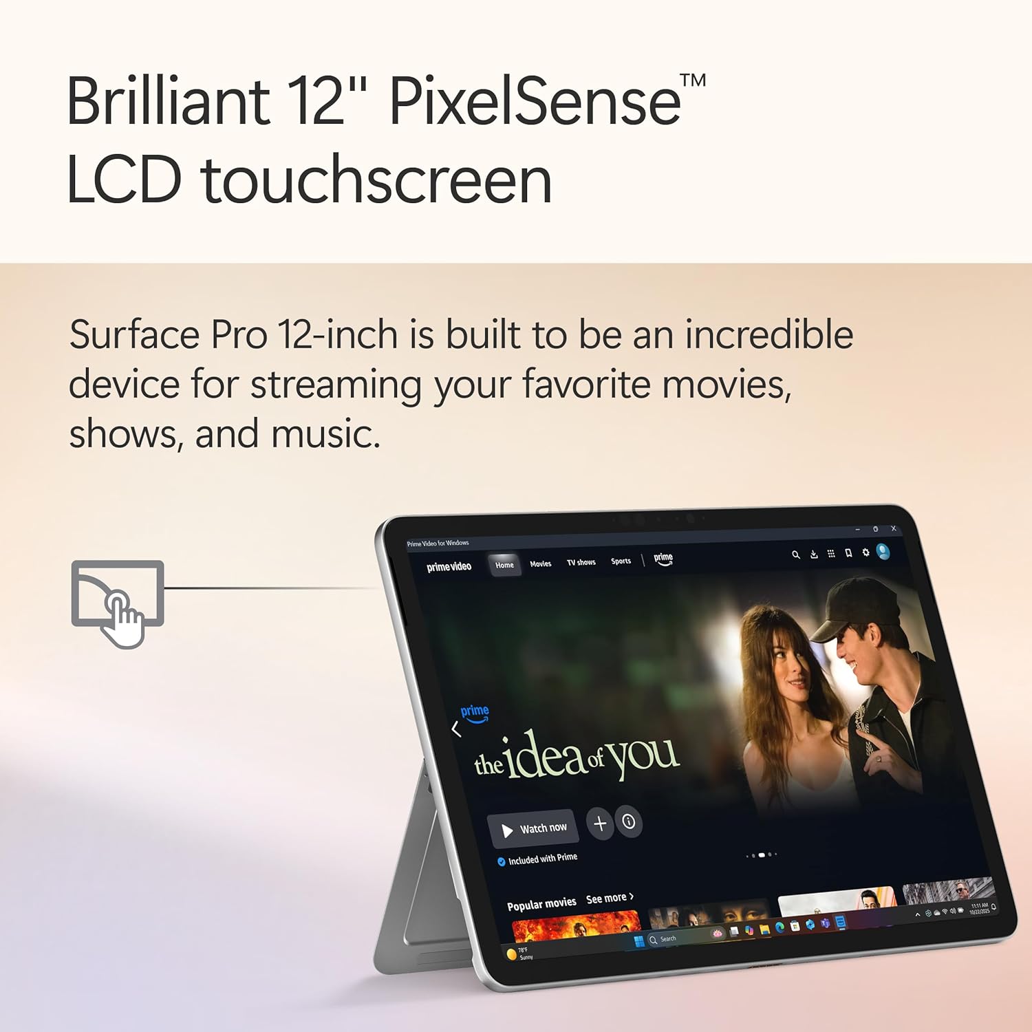 Microsoft Surface Pro 2-in-1 Laptop/Tablet (2025)  Windows 11 Copilot+ PC  12" Touchscreen Display  Snapdragon X Plus (8 Core)  16GB RAM  512GB Storage  Platinum