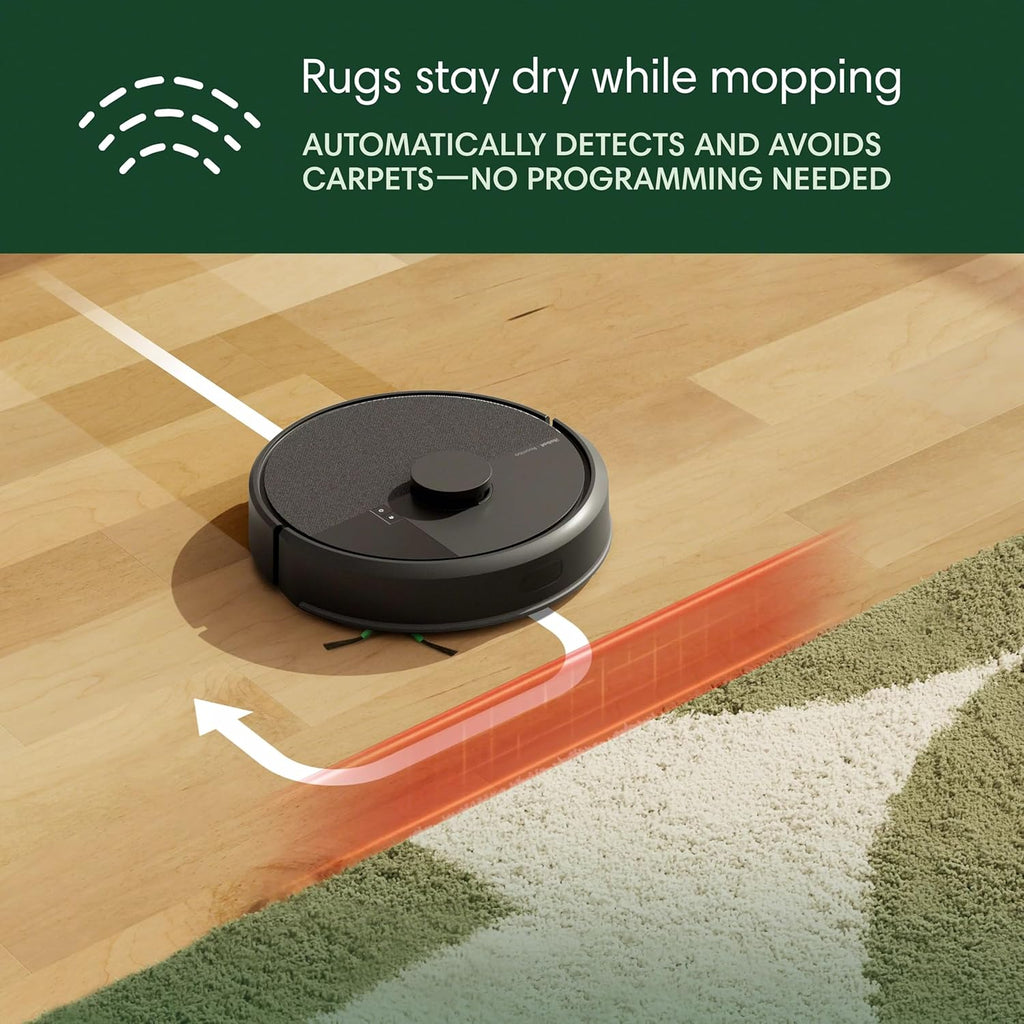 iRobot Roomba 104 2in1 Vacuum & Mop Robot - Self-Empties for 75 Days, Intense Power-Lifting Suction, Vacuums All Floors, Ideal for Pet Hair, LiDAR Smart Navigation Mapping, Mops Hard Floors