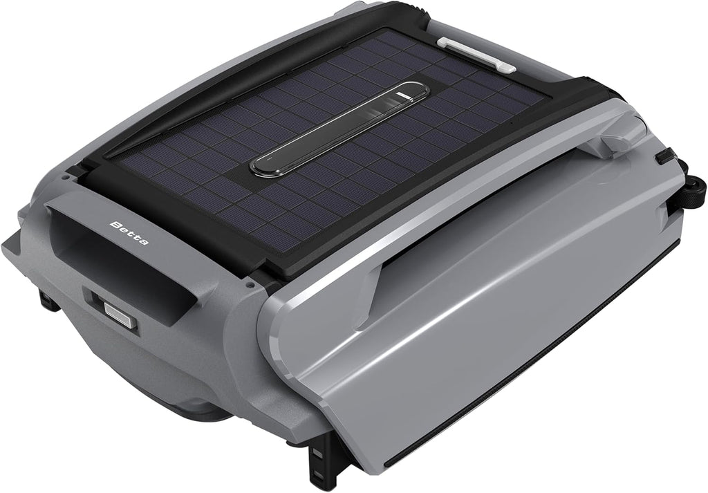 Betta SE Plus - Solar-Powered Robotic Pool Skimmer with 24/7 Continuous Cleaning Power  Dual Charging Options  Twin Salt Chlorine Tolerant Motors  and Shallow Water Safeguard
