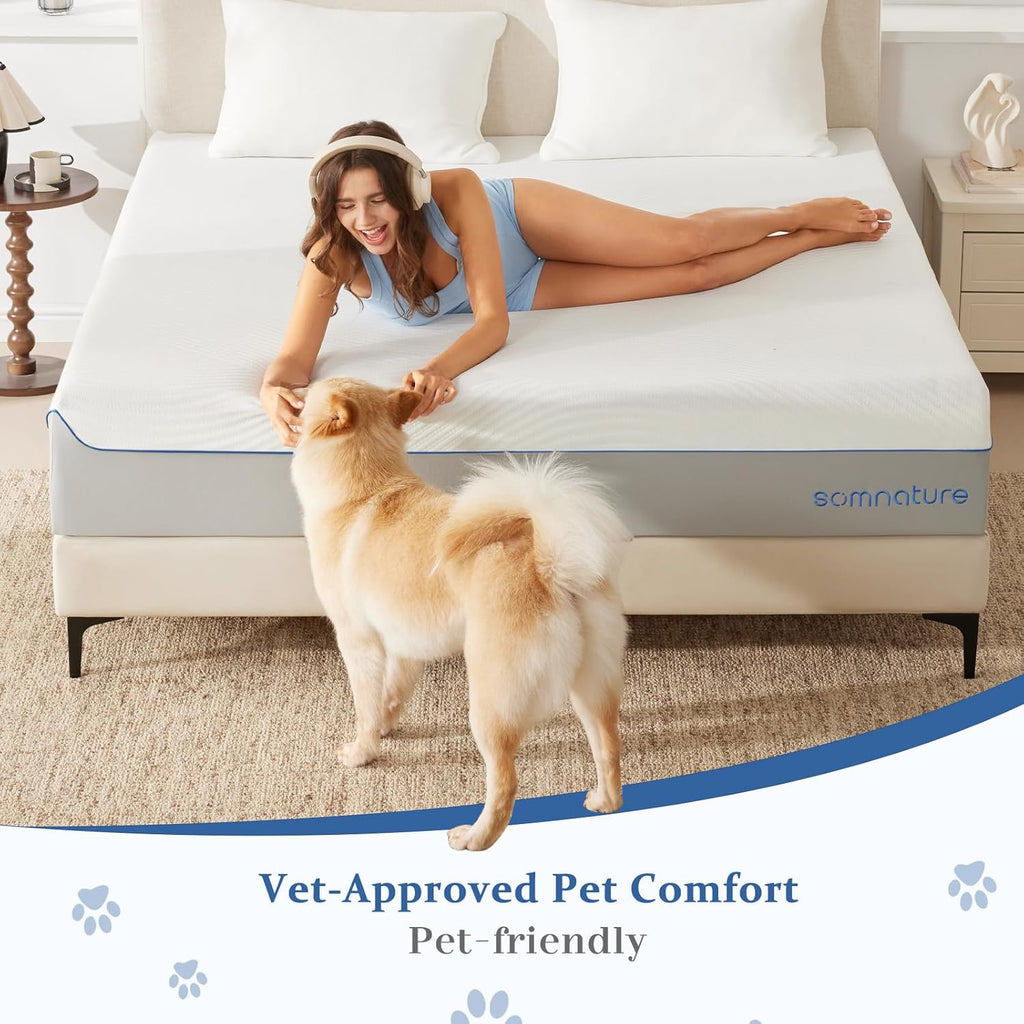 Queen Mattress in a Box, 14 Inch Cooling Gel Memory Foam Mattress for Pressure Relief & Deep Sleep, Medium Firm with Motion Isolation, CertiPUR-US Certified, Fiberglass Free