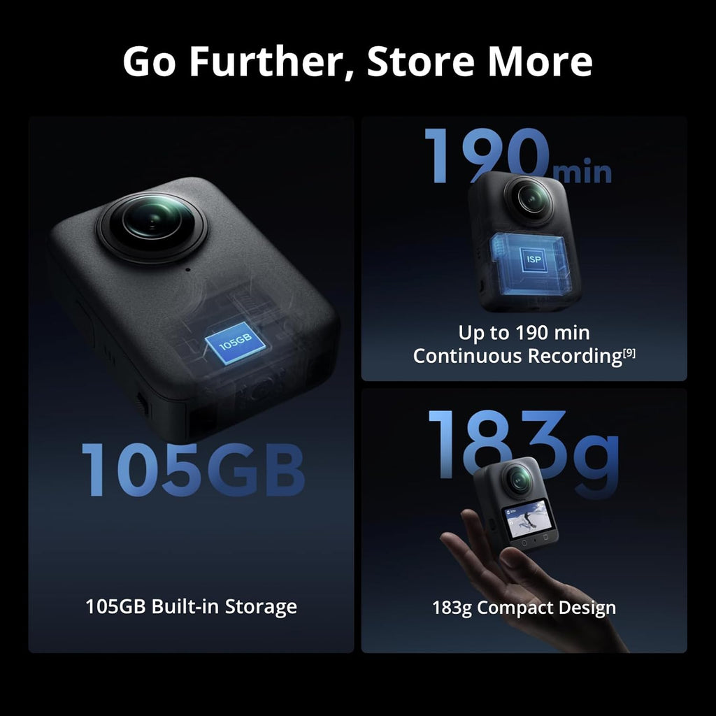 DJI Osmo 360 Camera Standard Combo  Waterproof 360° Action Camera with 1-Inch 360° Imaging  Native 8K 360° Video  105GB Built-in Storage  120MP 360° Photo  100-Min 8K Recording  360 Action Camera