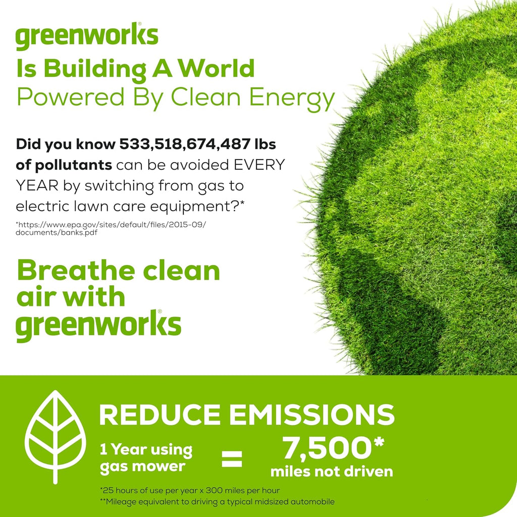 Greenworks 24V 13“ Brushless Cordless Lawn Mower with 4.0Ah Battery & Charger Maintenance-Free Push Mower with 2-in-1 Mulch/Bag