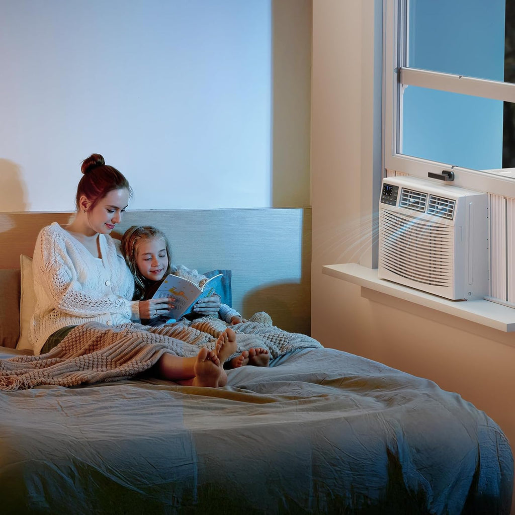 ROVSUN 8000 BTU Window Air Conditioner with Heat, Window AC Unit & Heater Combo with APP & Voice Smart Control, Timer Function & Easy Installation Kit, Work with Alexa/Google Assistant, 115V/60Hz