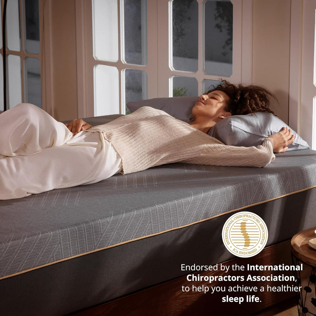 EGOHOME 12 Inch Queen Memory Foam Mattress for Back Pain, Cooling Copper Gel Bed in a Box, Foam Made in USA, CertiPUR-US Certified, Therapeutic Medium Firm, Double 60x80x12 Black