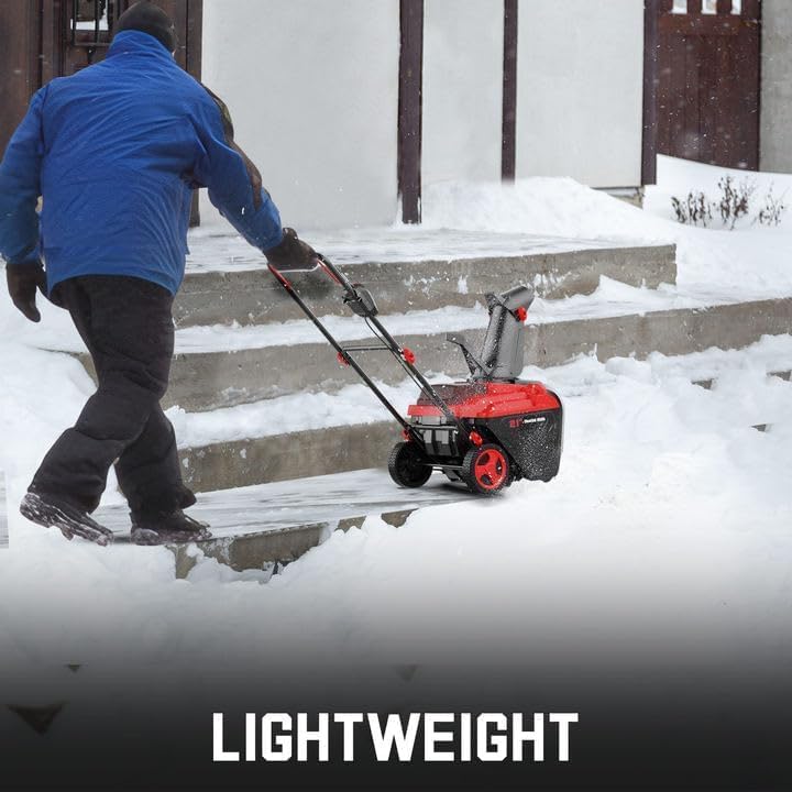 PowerSmart 40V Cordless Snow Blower  21'' Cleaning Width/6'' Cleaning Depth Snow Blower with LED Light & 30 FT Throwing Distance  Battery and Charger Included Perfect for Driveway Garden  Deck Garage