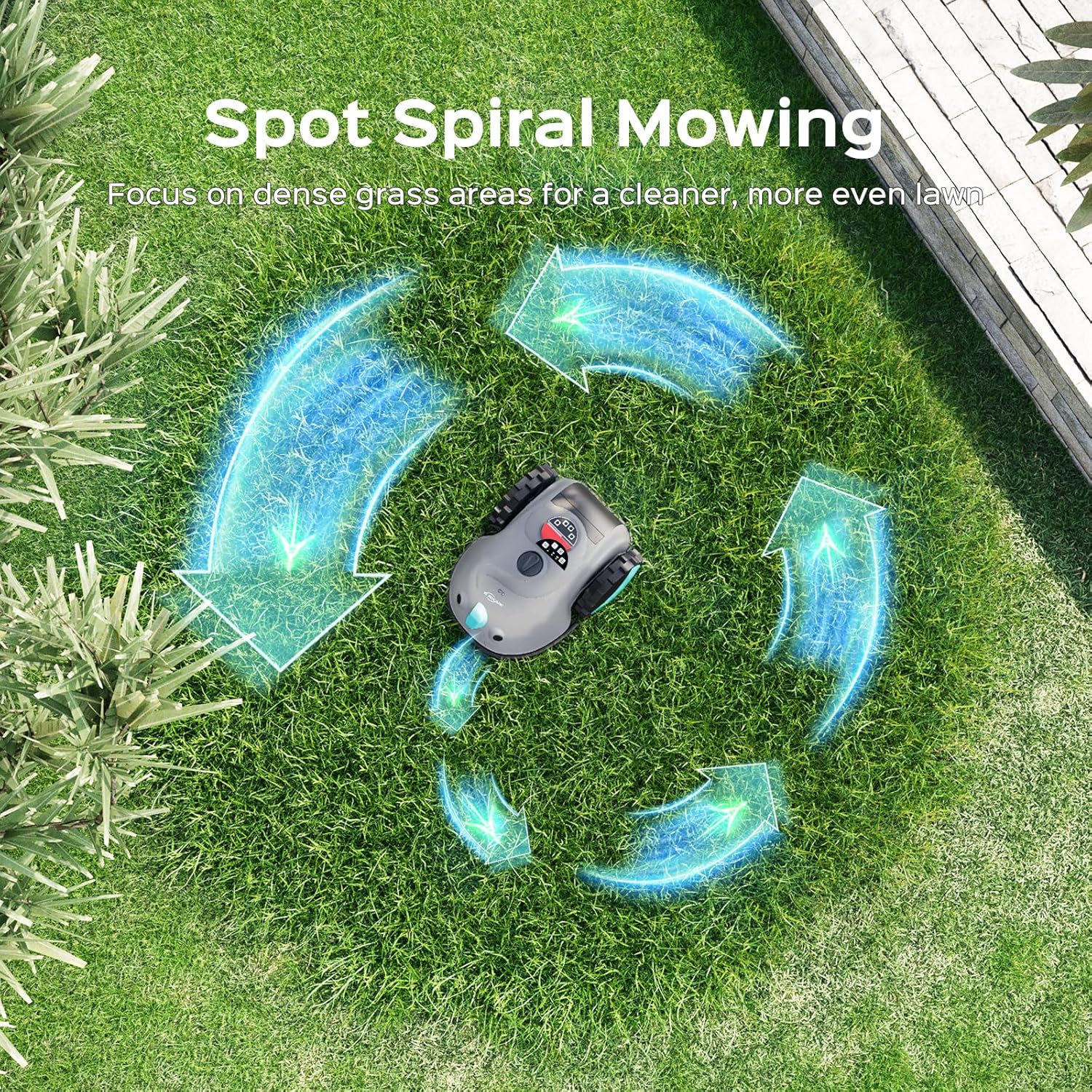 V100 Robot Lawn Mower with HD Vision Navigation  Smart Obstacle Detection  Collision Sensors  Adjustable Cutting Height  Low-Noise Operation—Perfect for Small Lawns up to 1 600 sq ft.
