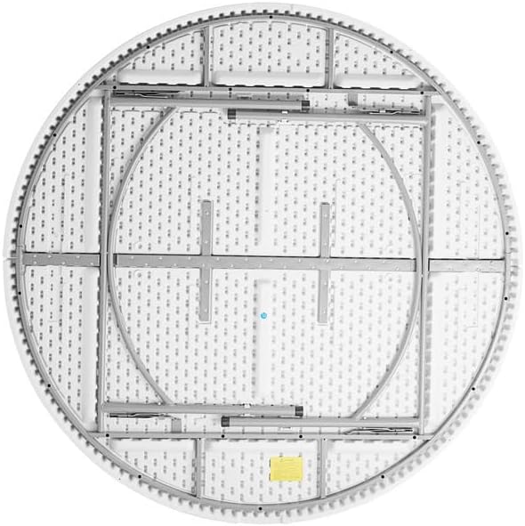 PRO&Family 72" Round Table, Plastic, White, Folding, Heavy Duty, Indoor/Outdoor, 10 Seating Capacity