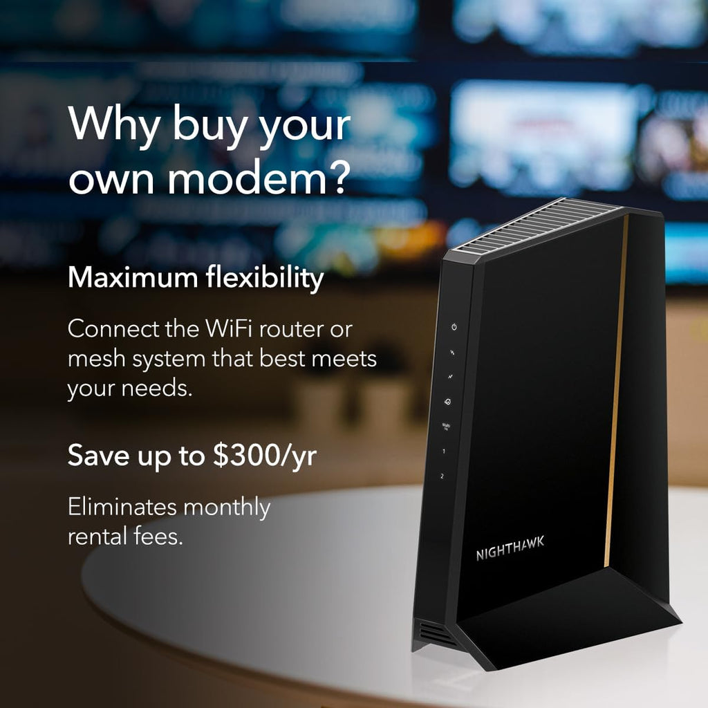 NETGEAR Nighthawk DOCSIS 3.1 Mid/high-Split Cable Modem (CM3000-1AZNAS) – Approved for Today's Fastest Speeds - Works With all Cable Providers  Incl. Xfinity  Spectrum  Cox - Cable Plans up to 2.5Gbps