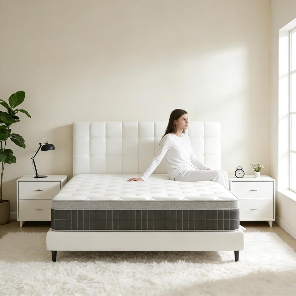 14″ King Hybrid Mattress – Cooler, Quieter & Deeper Comfort, Airflow Foam + Pocket Coils, 2″+ Plush Cushion, Heavy-Duty Support, CertiPUR-US, Fiberglass-Free, Mattress in a Box
