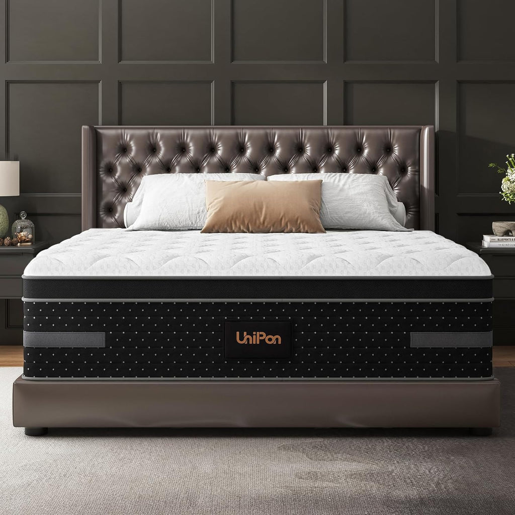 Firm Queen Mattress, 14 Inch Deep Sleep Hybrid Mattress with Extra Back & Hip Support, Motion Isolation with Fiberglass-Free, CertiPUR-US Certified, 365-Night Trial