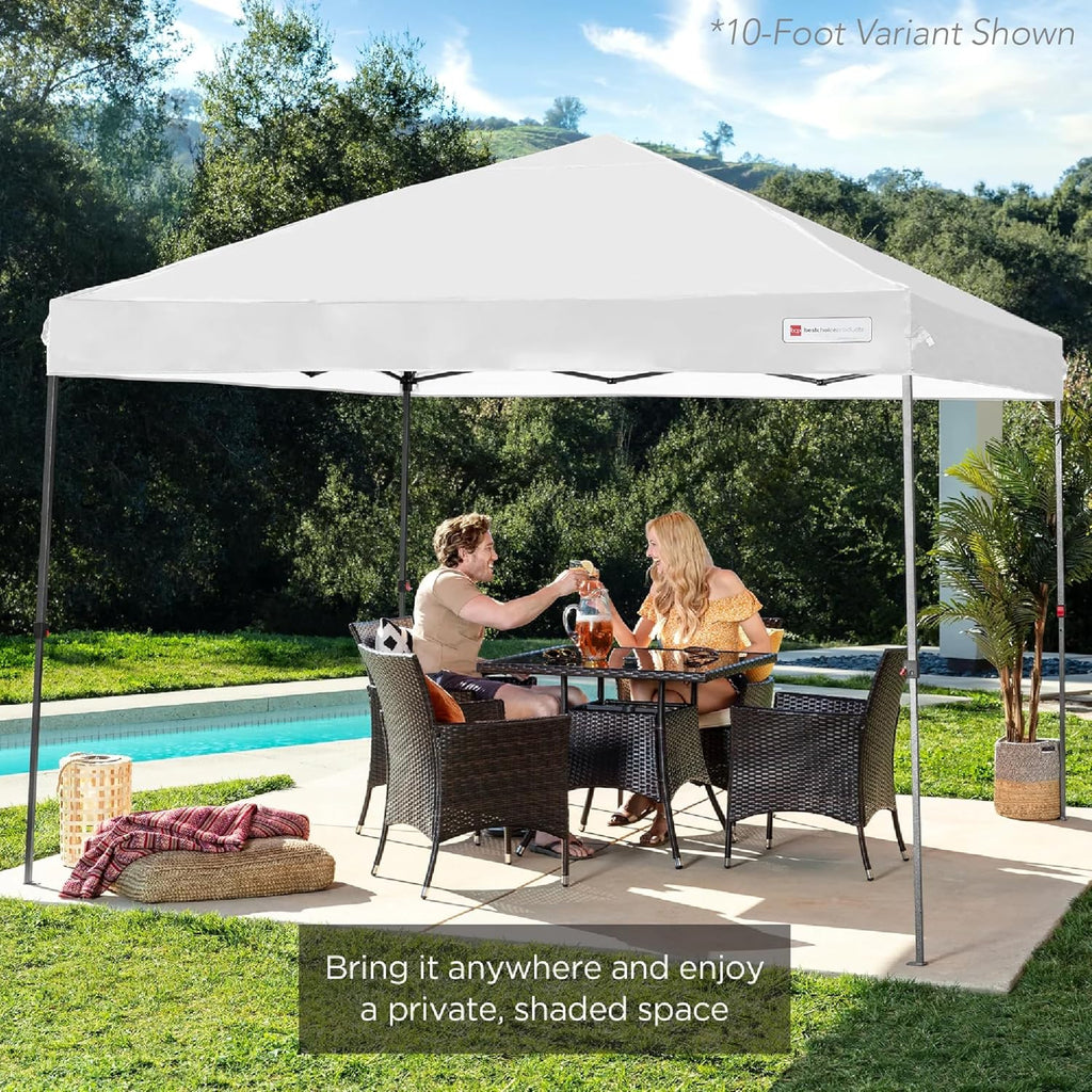 Best Choice Products 12x12ft Pop Up Canopy Tent  Outdoor Shade  1 Person 1 Minute Set Up  Carry Case  4 Weight Bags - White