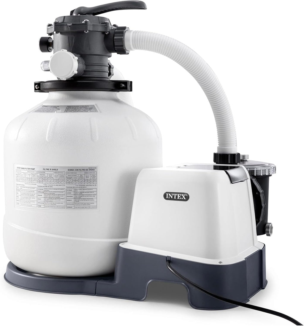 Intex Sand Filter Pump & Saltwater System for Up to 15 000 Gal Pools  Krystal Clear - Automatic Algae Control & Above-Ground Swimming Pool Cleaning