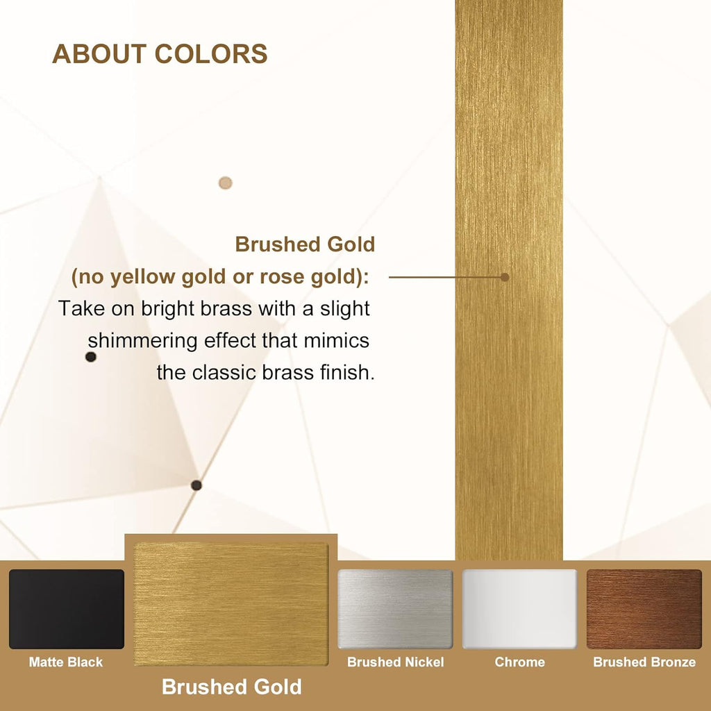 ANDY STAR 30"x40" Scalloped Wall Mirror, Brushed Gold Rectangle Bathroom Mirror with Curved Edge Stainless Steel Metal Frame, Large Wall-Mounted Mirror for Bathroom, Entryway (Horizontal/Vertical)
