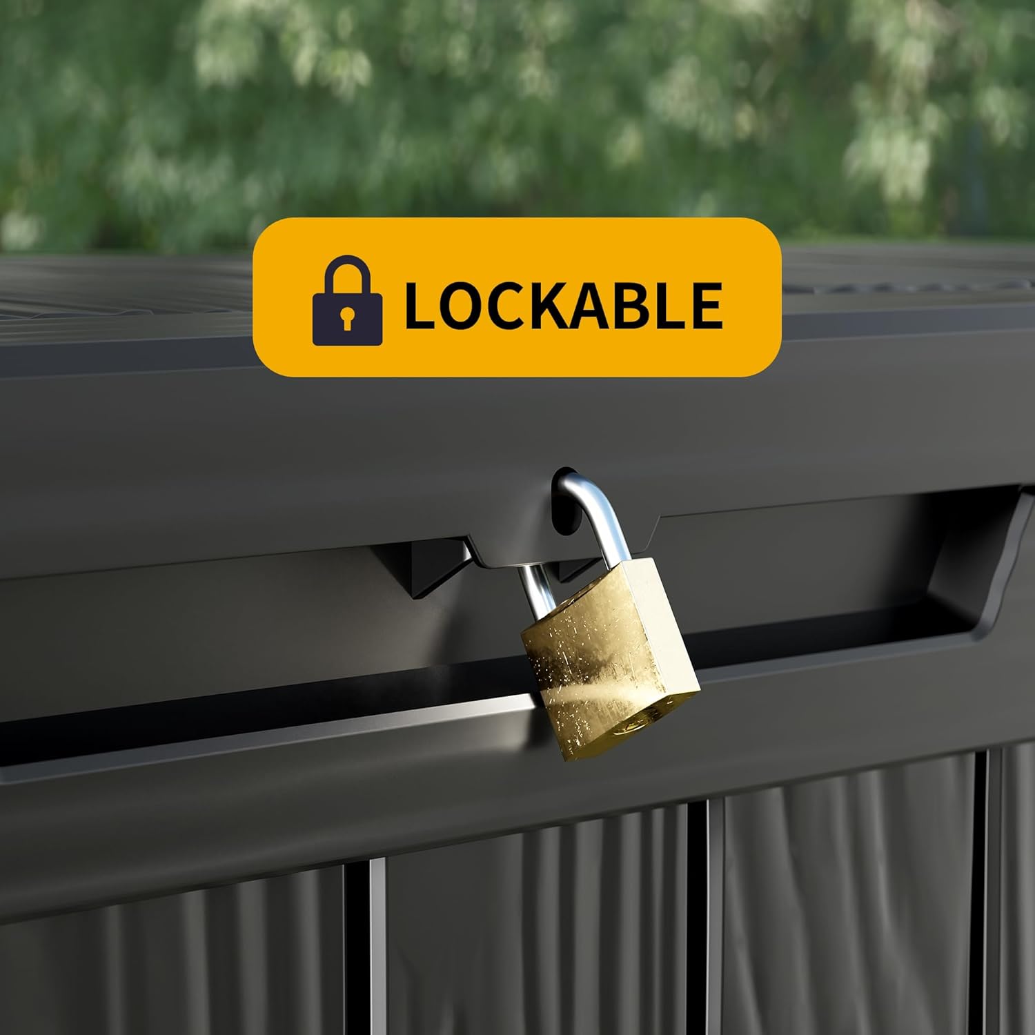 Outdoor Storage Box Waterproof  320 Gallon Large Lockable Deck Box  Patio Storage Bin Bench for Pool Accessories Cushion Furniture  Garden Tools  UV-Resistant Outside Delivery Black
