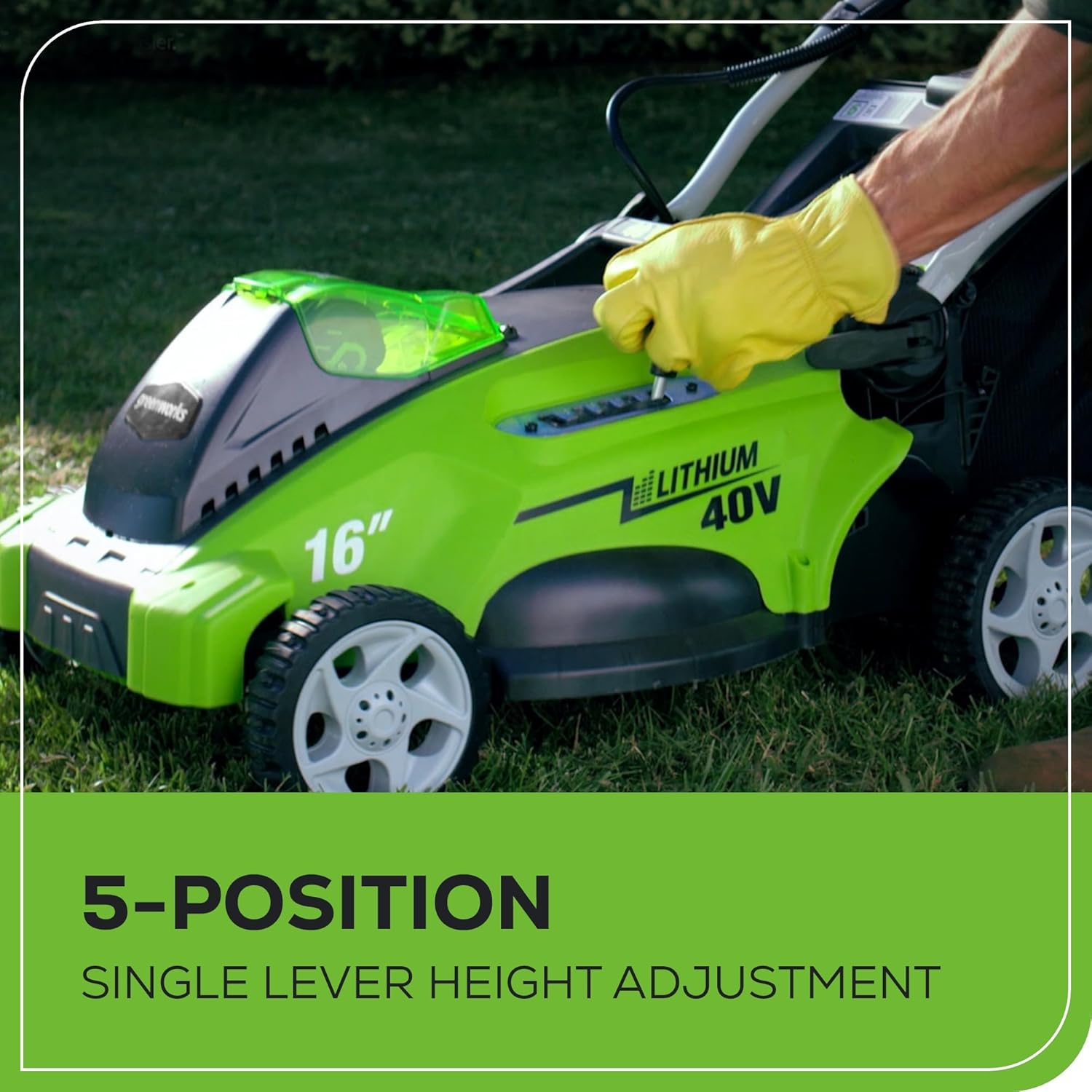 Greenworks 40V 16" Cordless Lawn Mower  Ultra-Light Push Mower with 4.0Ah Battery & Charger(75+ Tool Compatibility  45Min Runtime)