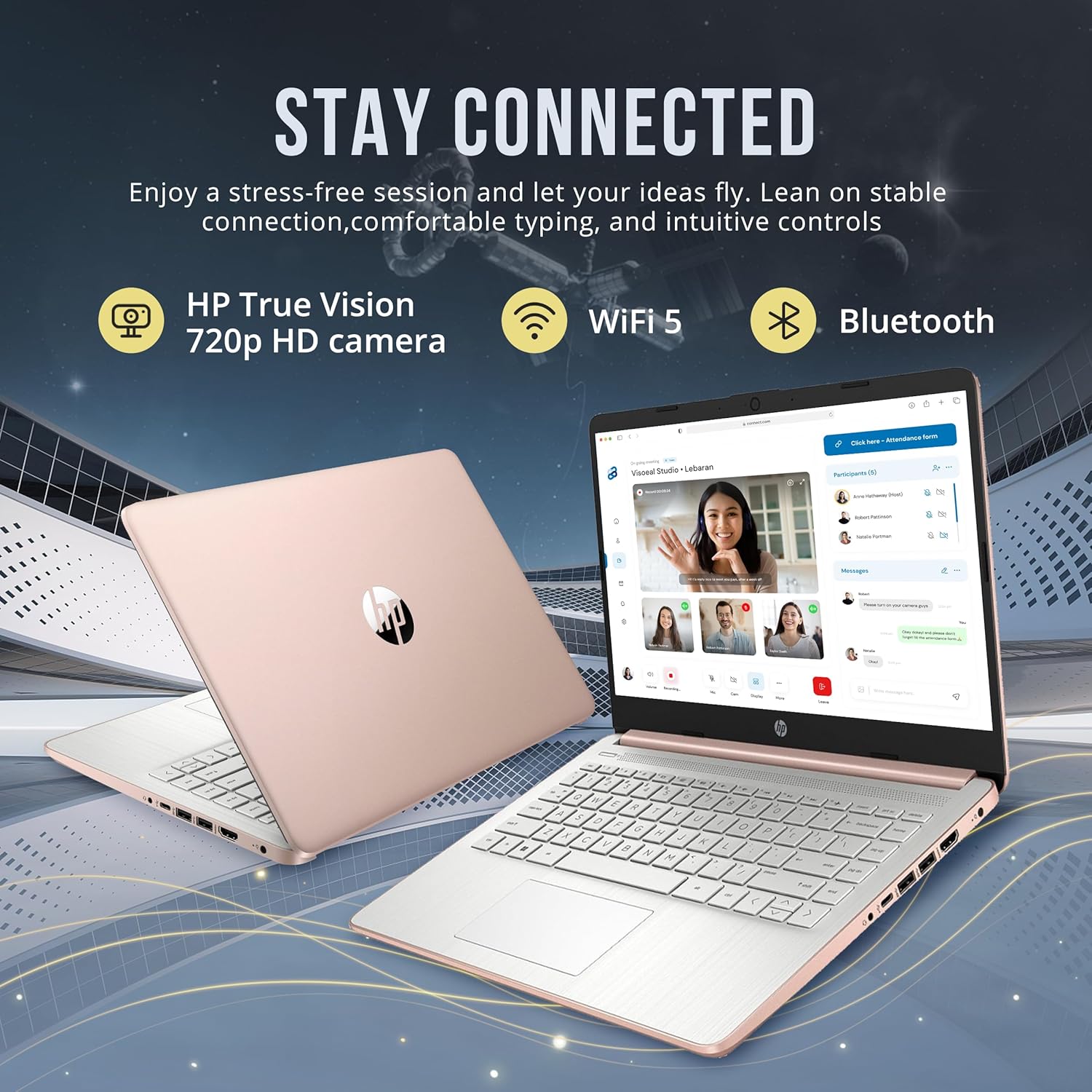 HP Stream 14" HD BrightView Laptop  Intel Processor N150  8GB RAM  128GB eMMC  Intel UHD Graphics  720p Camera  Wi-Fi  1 Year Office 365  Win 11 S  Gold