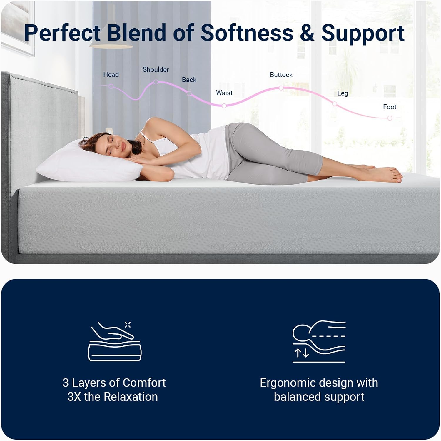 Avenco Queen Mattress, 12 Inch Queen Size Mattresses with Gel Memory Foam for Cool Night & Pressure Relief, Bed Mattress in a Box Medium Plush Feel Colchones with Motion Isolating