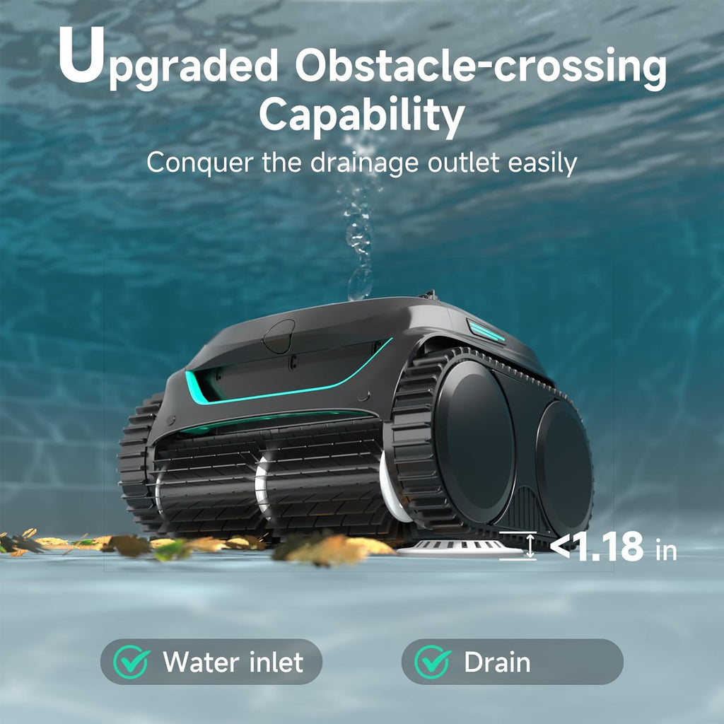 (2026 Upgraded) WYBOT C2 Cordless Robotic Pool Cleaner  Dual Filtration  Wall Climbing & Waterline Cleaning  App Scheduling  Smart Navigation  Pool Vacuum for Inground/Above Ground Pools-2152 Sq.ft