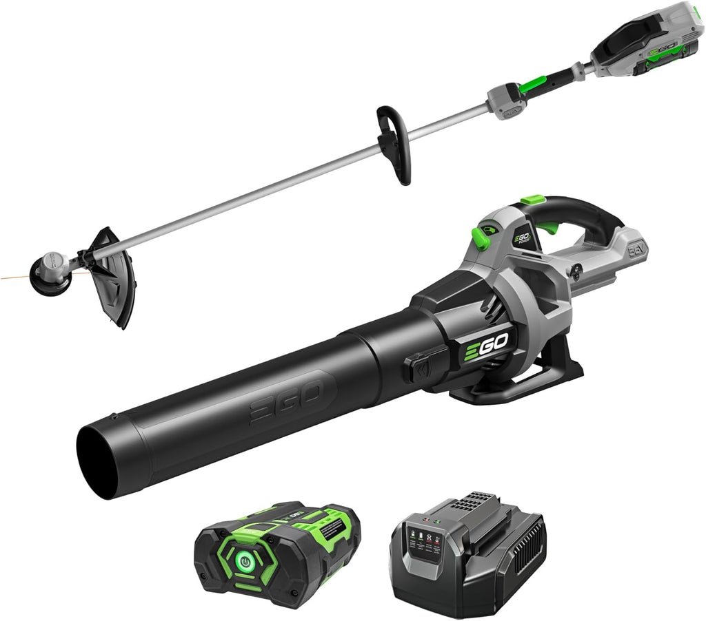 EGO POWER+ Combo  Cordless Trimmer and Blower  15" Trimmer for Weeds and Grass with Rapid Reload and Cordless Electric 530 CFM Blower  Includes 56V 2.5Ah Battery and Charger - ST1502LB
