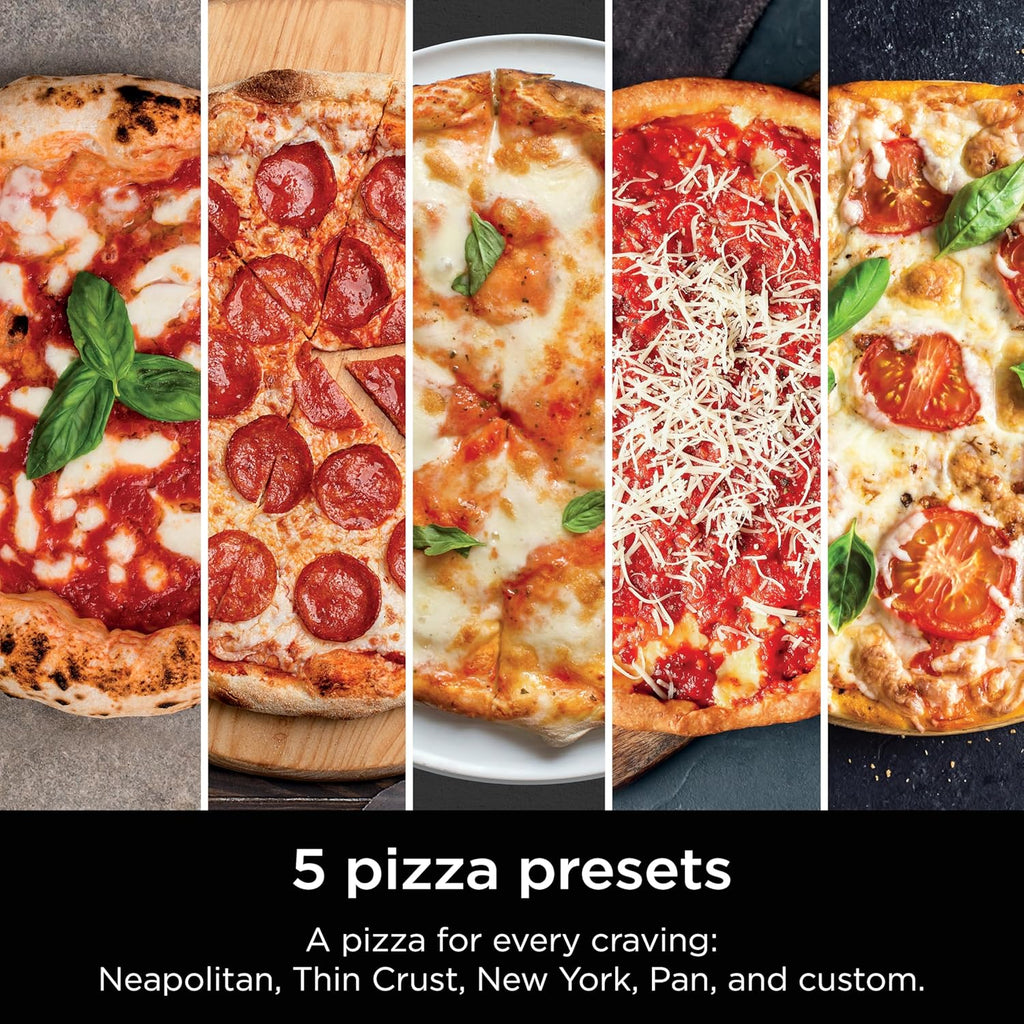 Ninja Artisan Outdoor Pizza Oven  12-inch  3-minute Pizza  Neapolitan  Thin Crust  New York Chicago  Custom  700F Max Temperature  Electric Heat  Bake  Broil  Proof  Warm  MO201