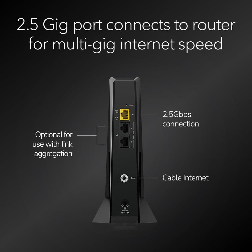 NETGEAR Nighthawk DOCSIS 3.1 Mid/high-Split Cable Modem (CM3000) – Approved for Today's Fastest Speeds - Works with All Providers Incl. Xfinity  Spectrum  Cox - for Plans up to 2.5Gbps