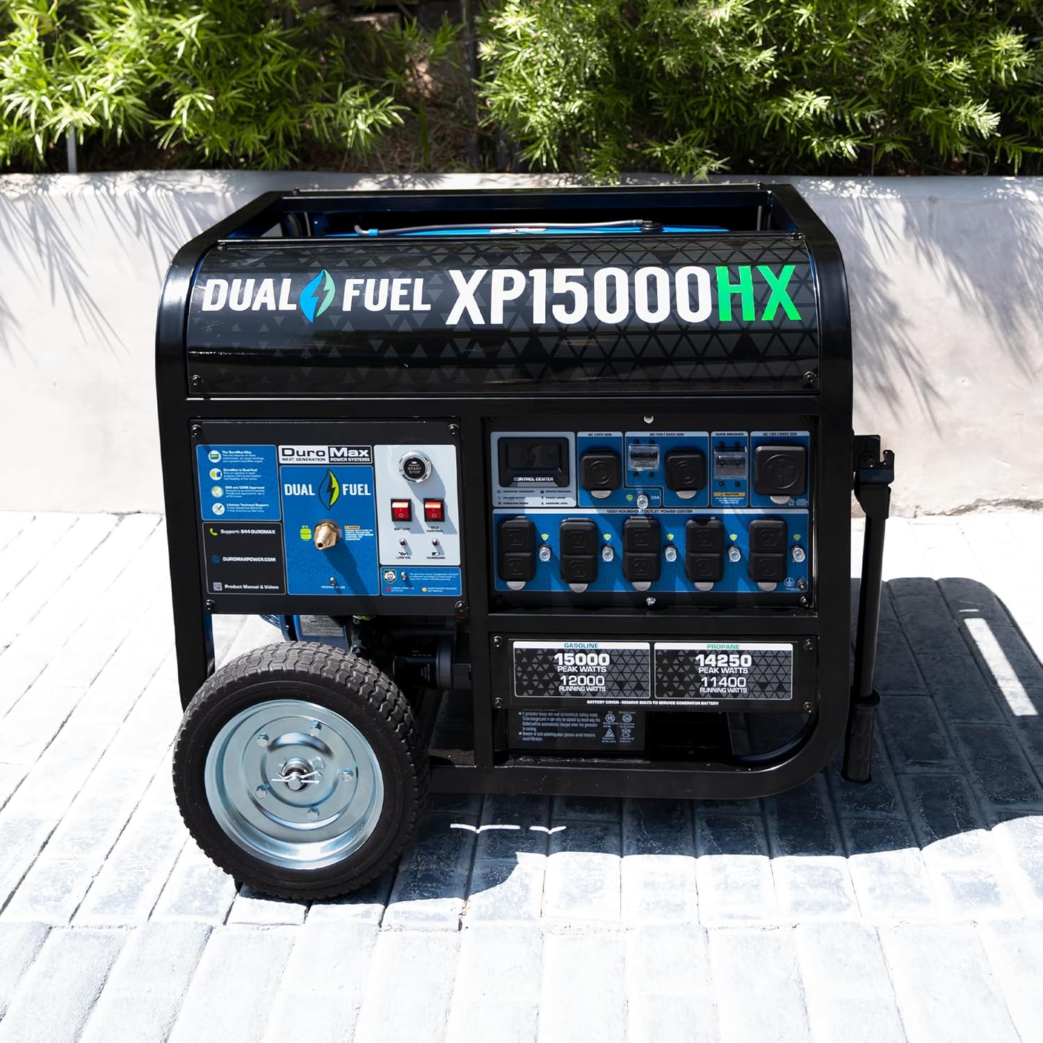 DuroMax XP15000HX 15 000-Watt Dual Fuel Portable Generator - Gas & Propane  Remote Electric Start  Whole Home Power Backup  Transfer Switch Ready  RV & Emergency Ready