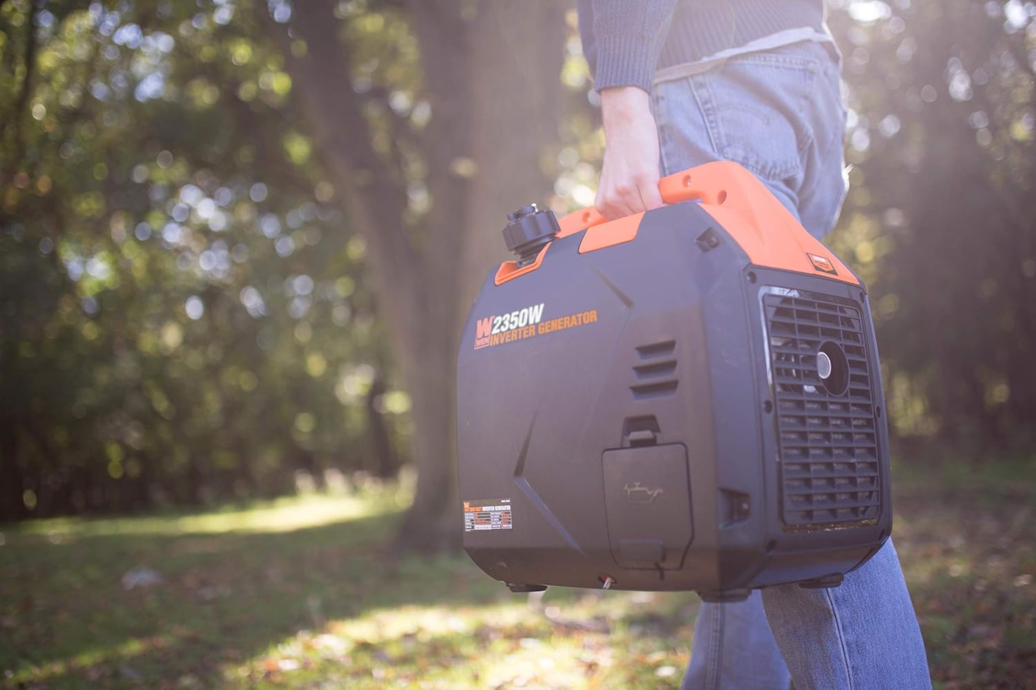 WEN Super Quiet 2350-Watt Portable Inverter Generator with Fuel Shut Off  Gasoline Power  Ultra Lightweight (56235i)  Black