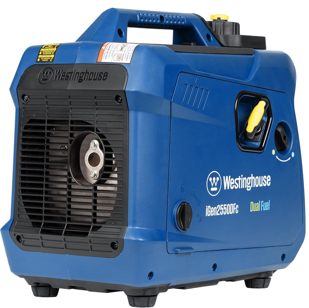 Westinghouse 2550 Peak Watt Super Quiet & Lightweight Portable Inverter Generator  RV Ready 30A Outlet  Gas and Propane Powered  CO Sensor  Parallel Capable  Long Run Time