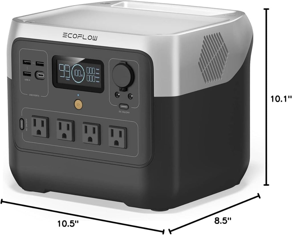 EF ECOFLOW Portable Power Station RIVER 2 Pro  768Wh LiFePO4 Battery  70 Min Fast Charging  4X800W (X-Boost 1600W) AC Outlets  Solar Generator for Outdoor Camping/RVs/Home Use Black