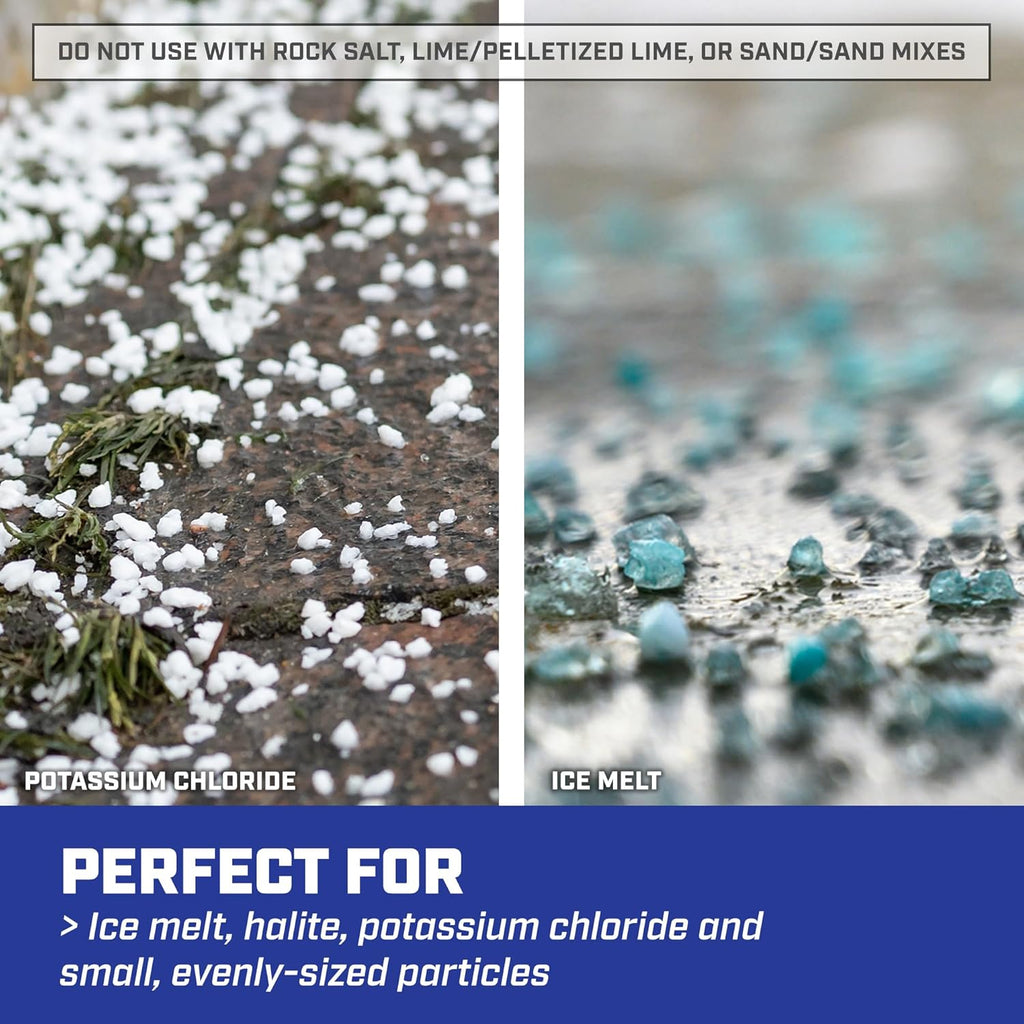 Chapin 88200A Spreader  Salt  Ice Melt  All Season  SaltPro  Walk Behind  Spiked Auger  Adjustable Baffles  12" Tires  Coated Steel Frame  Enclosed Gears  Weather-Resistant  Rain Cover  80Lbs