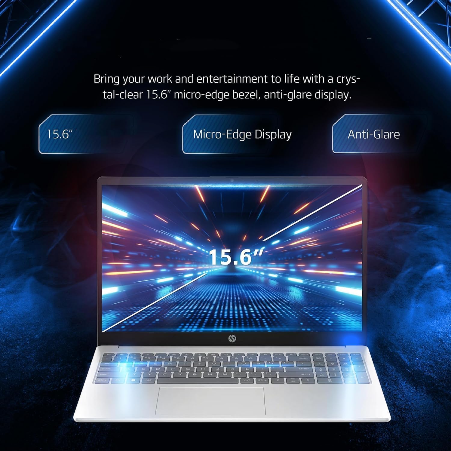 HP New 15.6 inch Laptop Computer  2026 Edition  Intel High-Performance 4 cores N100 CPU  128GB SSD  Windows 11 Pro with Office 365 for The Web