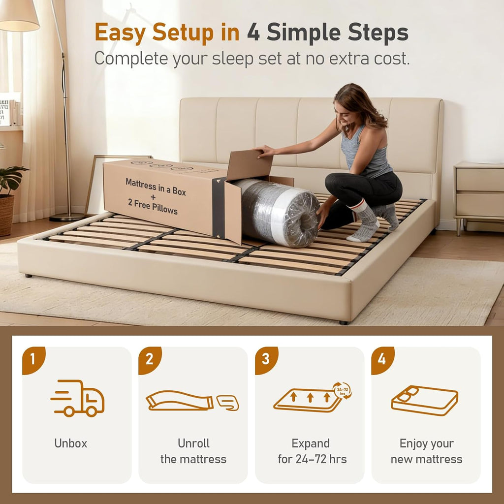 Extra Firm Queen Mattress 14-Inch: Extra & Medium Firm Dual Side Flippable, Dual Firmness Memory Foam Back Pain Relief, Removable Ice Silk Cool Cover, CertiPUR-US Certified, Made in USA, 80x60