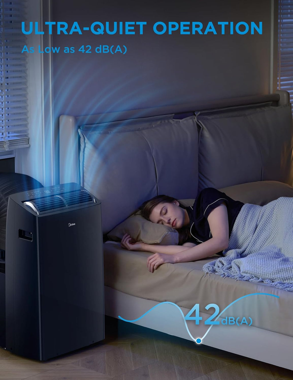 Midea Duo 14,000 BTU (12,000 BTU SACC) High Efficiency Inverter Ultra Quiet Portable Air Conditioner, with Heat up to 550 Sq. Ft., Works with Alexa/Google Assistant, with Remote Control & Window Kit