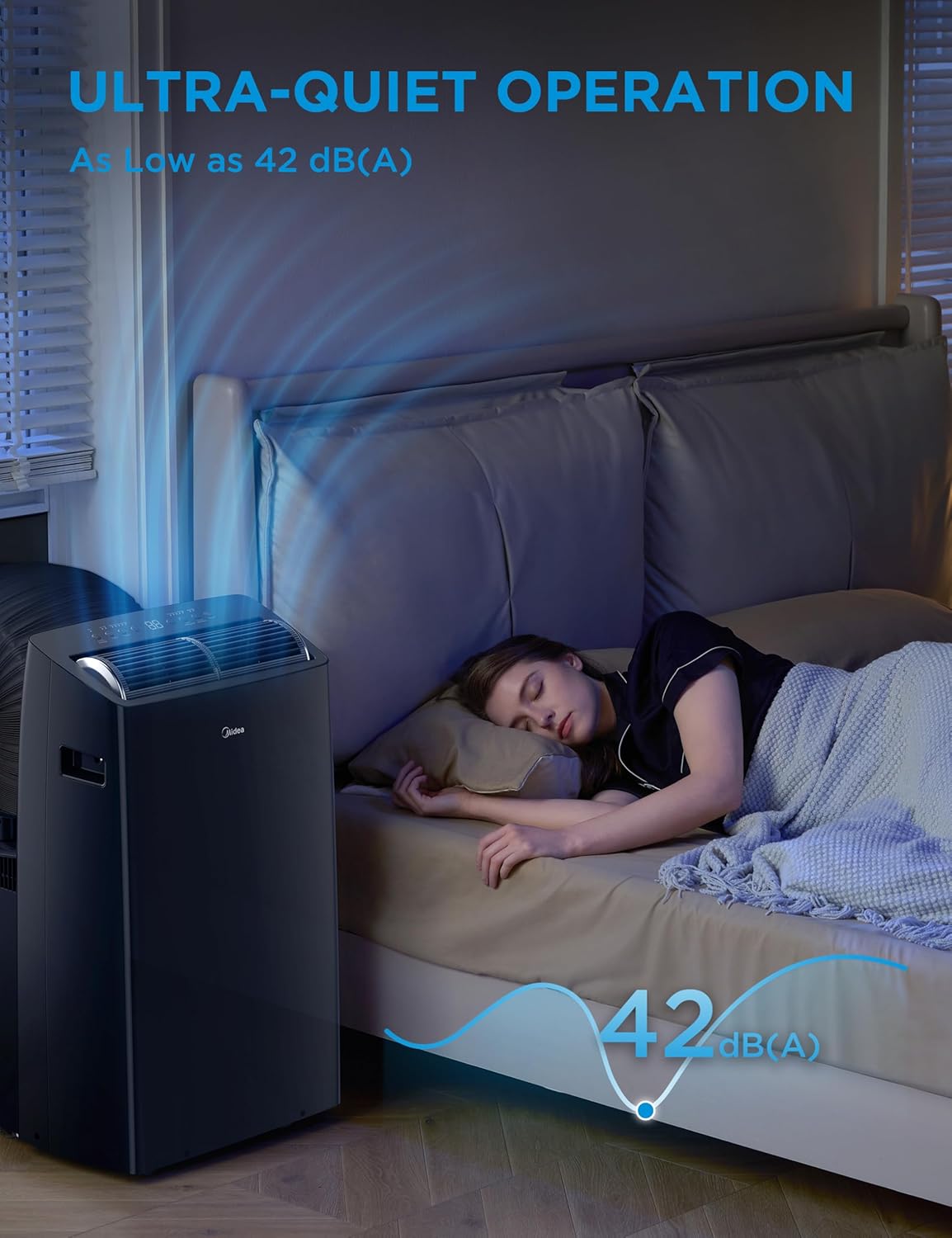 Midea Duo 14,000 BTU (12,000 BTU SACC) High Efficiency Inverter Ultra Quiet Portable Air Conditioner, with Heat up to 550 Sq. Ft., Works with Alexa/Google Assistant, with Remote Control & Window Kit