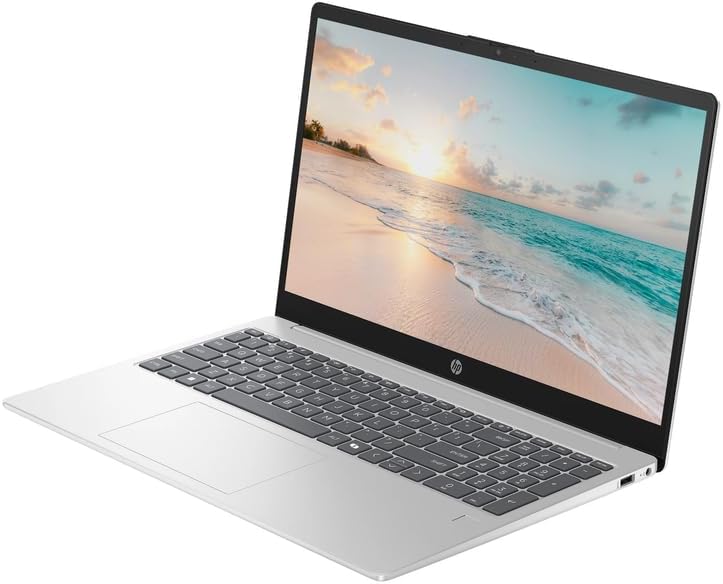 HP 15.6" FHD Business & Student Laptop Computer  32GB RAM 1TB SSD  8-Cores Intel Core i3 Processor  Windows 11  Fingerprint Reader  PLUSERA Earphones & 8-in-1 Hub Included  Natural Silver