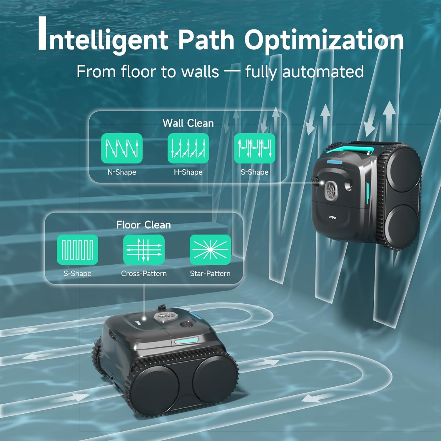 (2026 Upgraded) WYBOT C2 Cordless Robotic Pool Cleaner  Dual Filtration  Wall Climbing & Waterline Cleaning  App Scheduling  Smart Navigation  Pool Vacuum for Inground/Above Ground Pools-2152 Sq.ft