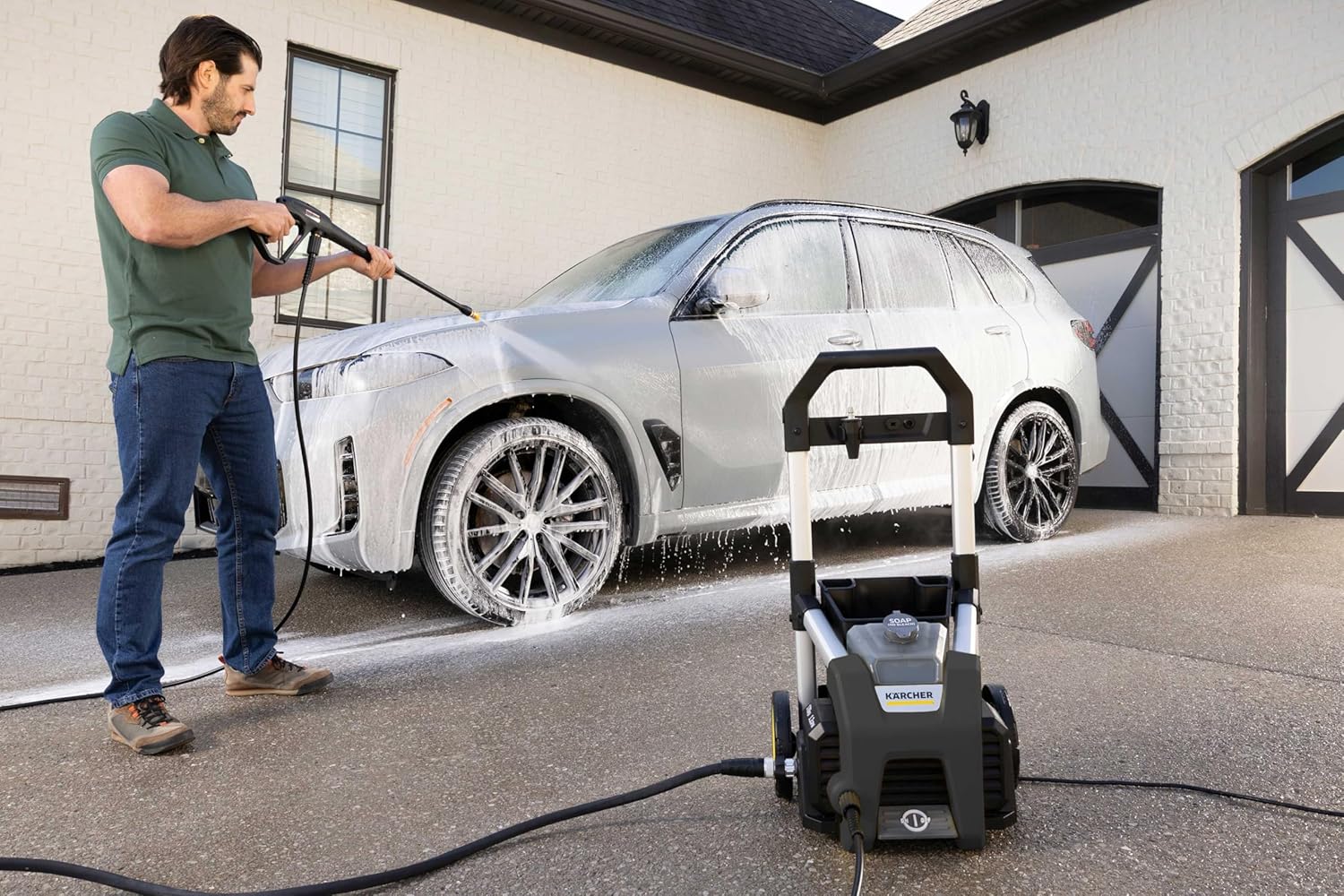 Kärcher Pressure Washer K1700B  CETA Certified  3 Spray Nozzles  Detergent Tank  for Cars  Driveways  Siding  Patios  1.2 max. GPM