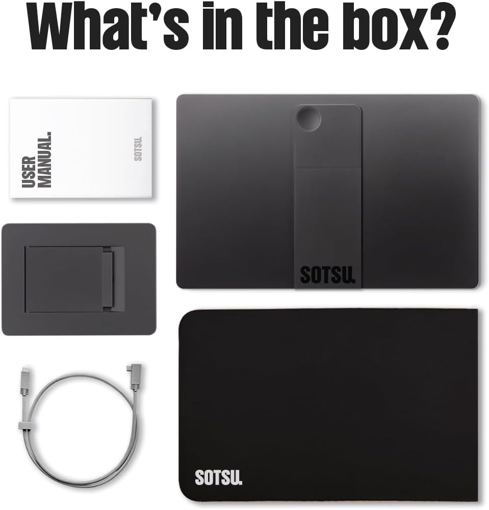 SOTSU FlipAction Elite 16" Portable Monitor | 4K |Super Compact | Pivot Rotate | 3840x2400 DCI P3 | 60Hz | 450 Nits | Full Metal CNC | Perfect Match for Mac and Windows (Space Black)