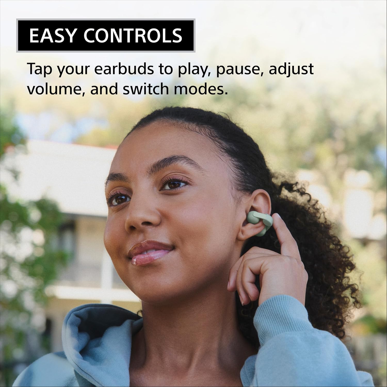 Sony LinkBuds Clip Open-Ear Truly Wireless Earbuds  Comfortable & Secure Fit  Lightweight Clip-On Design  Touch Controls  Ambient Sound Awareness  Water Resistant  Up to 37 Hrs of Playback  Black