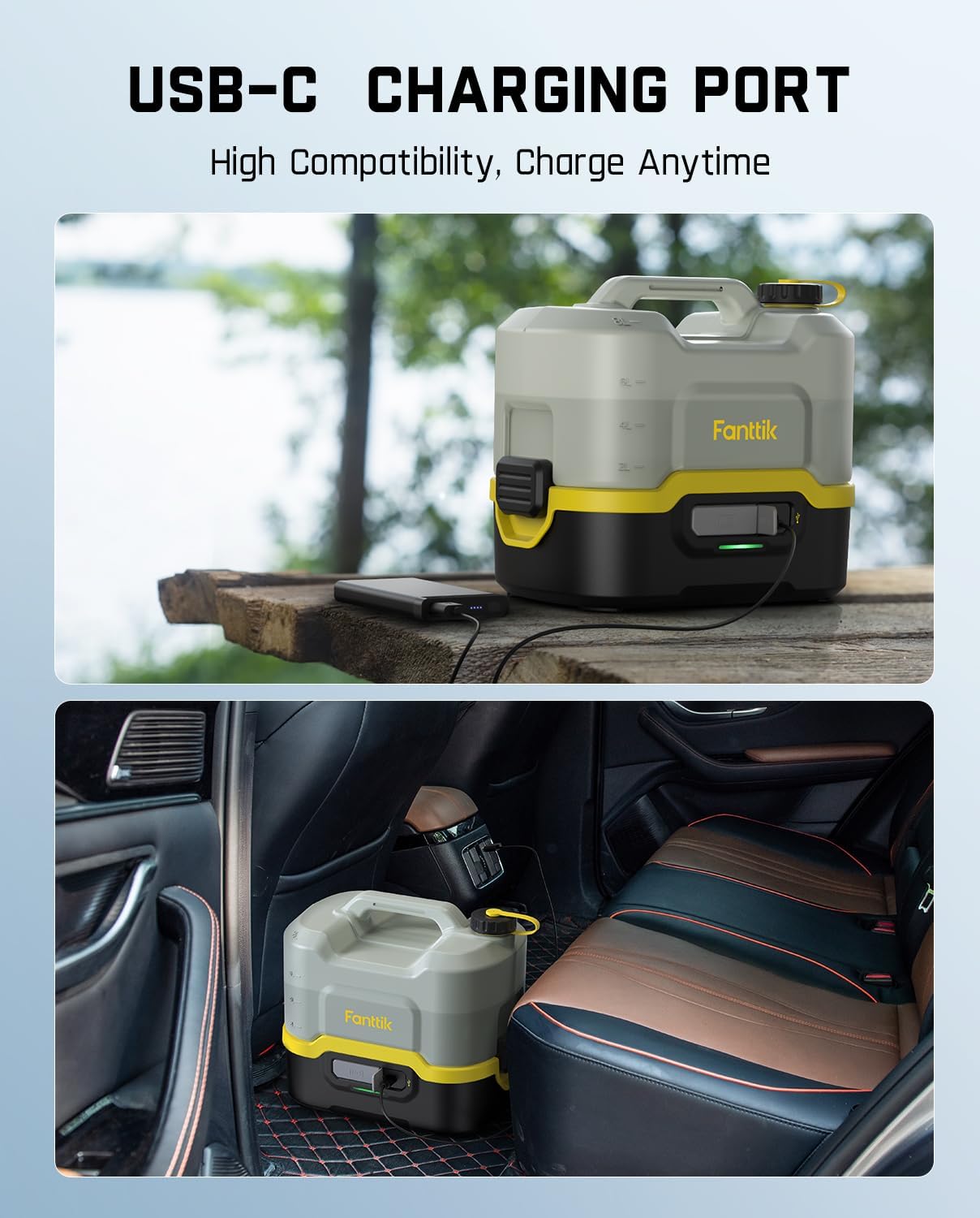 Fanttik NB8 Nano Portable Cordless Electric Sprayer w/2.1Gal Tank  Retractable Spray Head  2600mAh Lithium Battery  IPX5  72-98PSI  Portable Pressure Washer for Garden  Camping Shower and Pet Cleaning