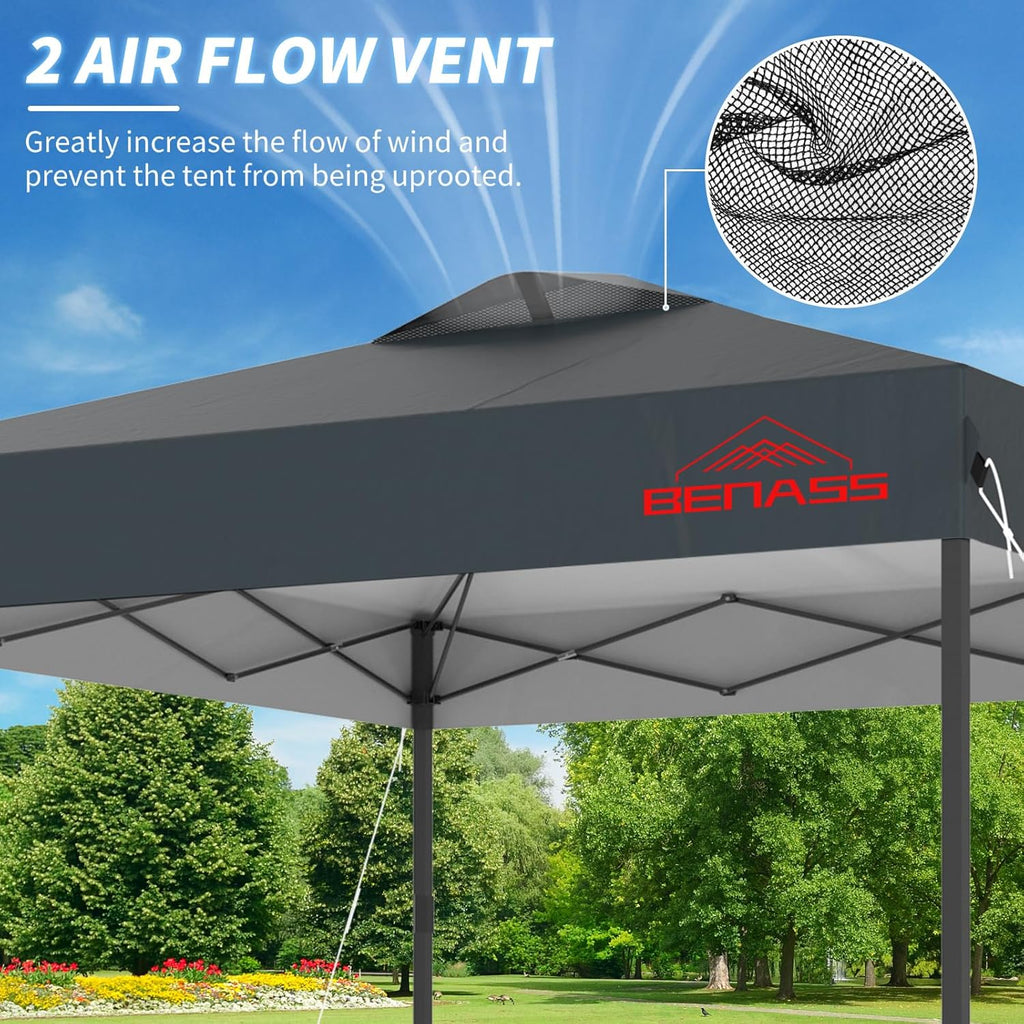 12x12 Pop Up Canopy  Easy Up Canopy Tent  Heavy Duty Tents for Parties  One Person Set Up Event Tent  Grey