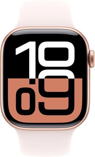 Apple Watch Series 10 GPS  46mm - Rose Gold Aluminum Case with Light Blush Sport Band  S/M (Renewed Premium)