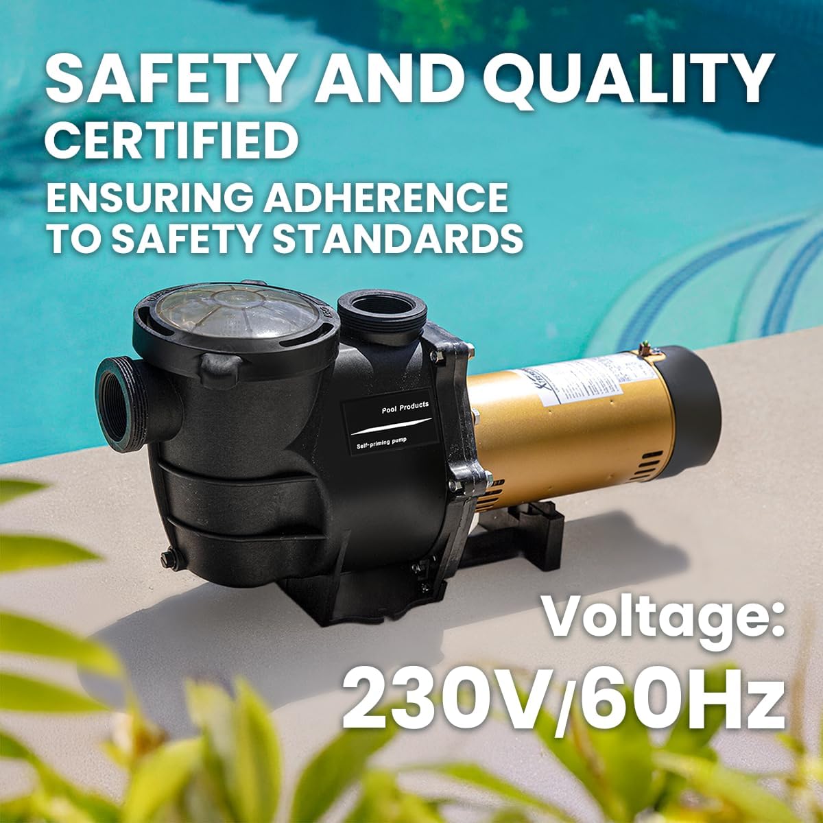 XtremepowerUS 2HP In-Ground Swimming Pool Pump Dual Speed High Flow 2" Inlet 230V High Flo 2-Speed w/ Slip-On Fitting Adapter  5 820 GPH with Filter Basket