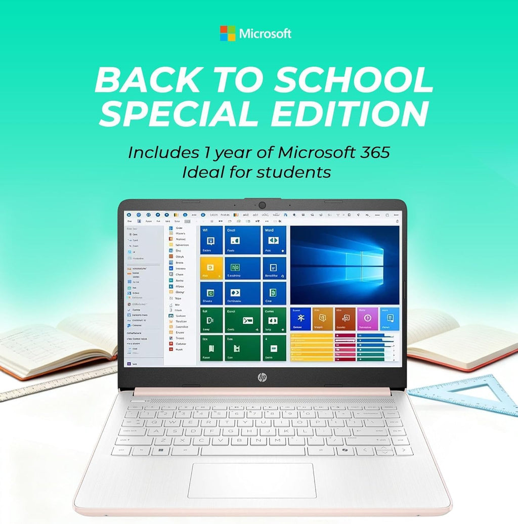 HP Ultrabook Laptop with Office 365 - Copilot AI - 1.2TB Storage - 8GB RAM - Intel Core | Thin & Portable  Anti-Glare Display  1TB OneDrive + 192GB SSD  win11  Fast Charge and 12hrs Battery  no Mouse