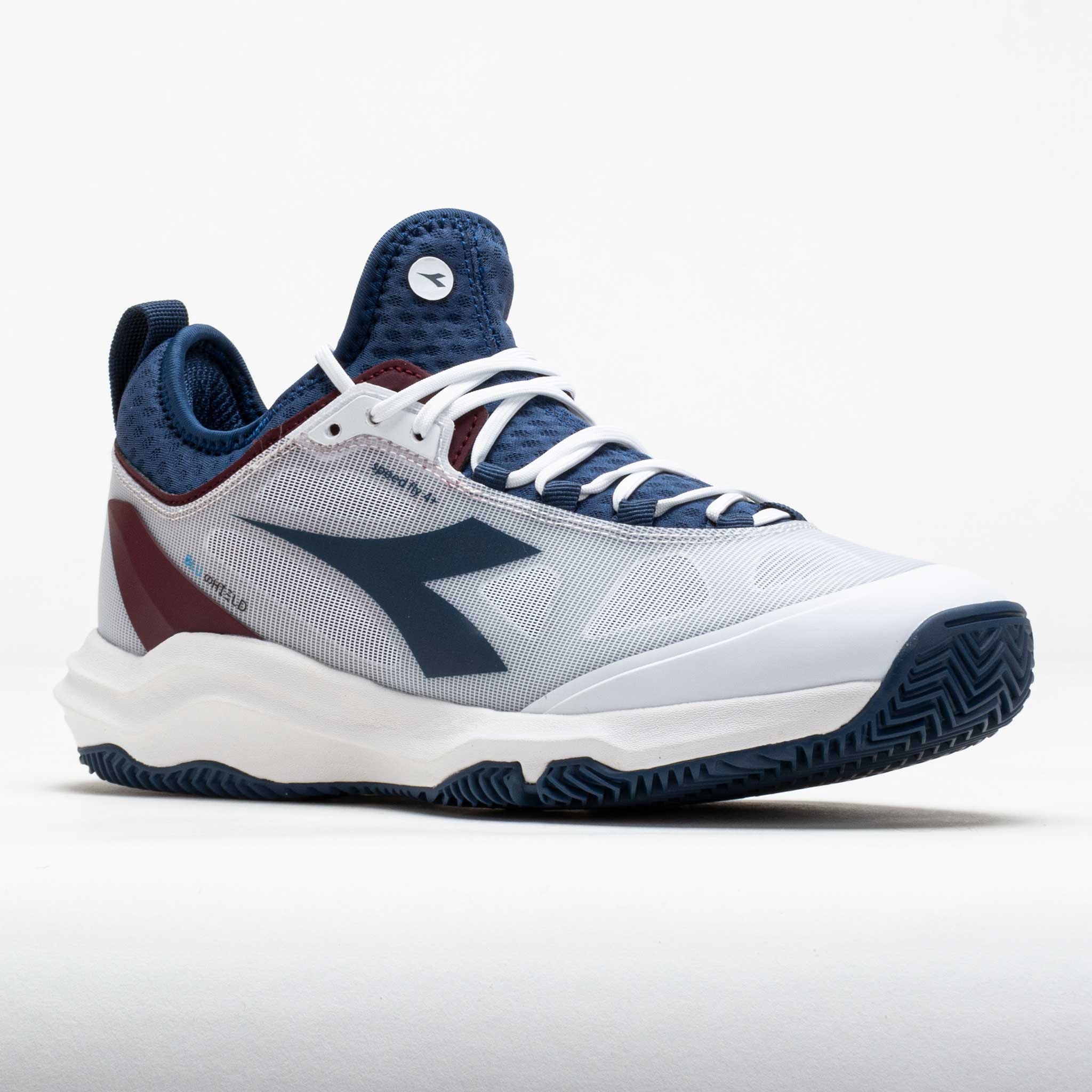 Diadora Speed Blushield Fly 4+ Clay Men's White/Ensign Blue/Maroon
