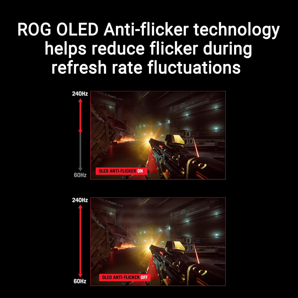 ASUS ROG Strix 27” 1440P OLED Gaming Monitor (XG27AQDMG) - QHD  Glossy OLED  240Hz  0.03ms  Custom Heatsink  Anti-flicker Uniform Brightness  G-SYNC Compatible  99% DCI-P3  DisplayWidget  3yr warranty