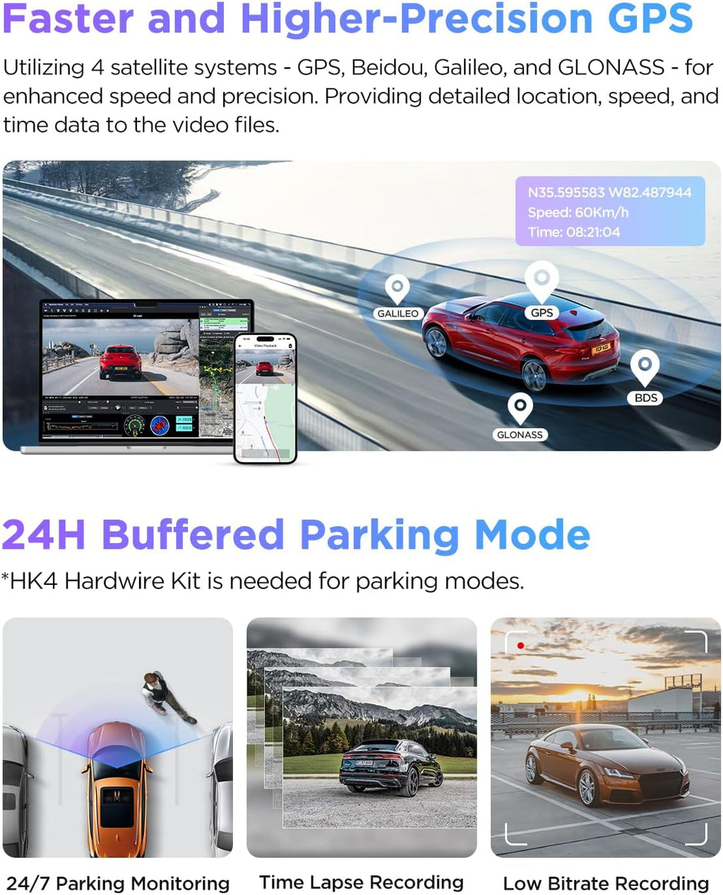 VIOFO A229 Pro 3 Channel 4K HDR Dash Cam  Dual STARVIS 2 Sensors IMX678 & IMX675  4K+2K+1080P Front Inside and Rear Triple Car Camera  5GHz WiFi GPS  Voice Control  24H Parking Mode